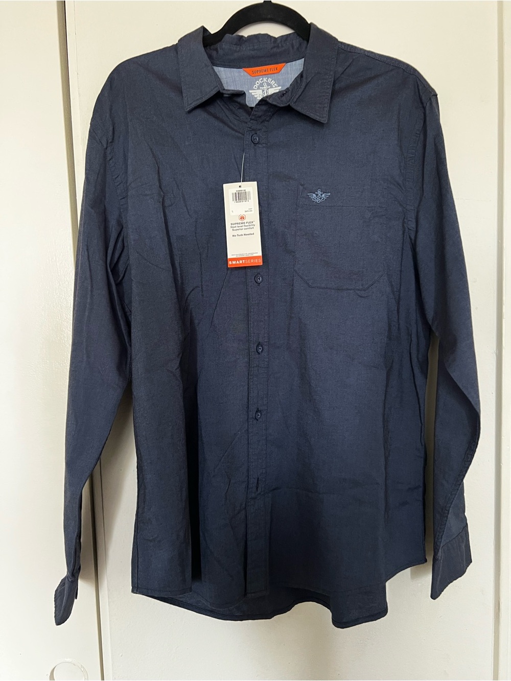 Dockers Men's Dark Navy Button-Down Dress Shirt